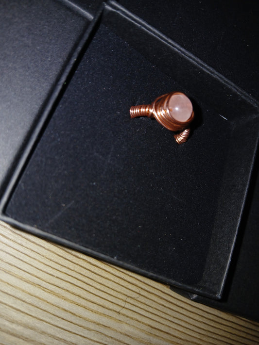 Rose Quartz Copper Ring Natural Stone & Copper