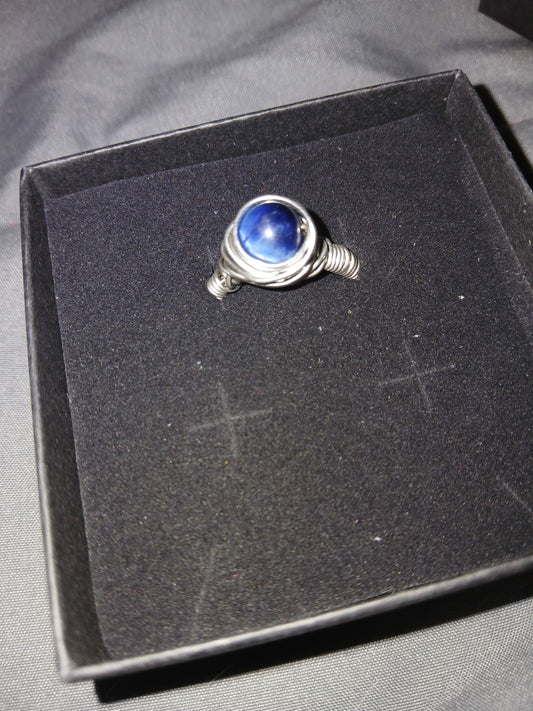 Sodolite Wire Wrapped Ring Natural Stone Ring Jewerly