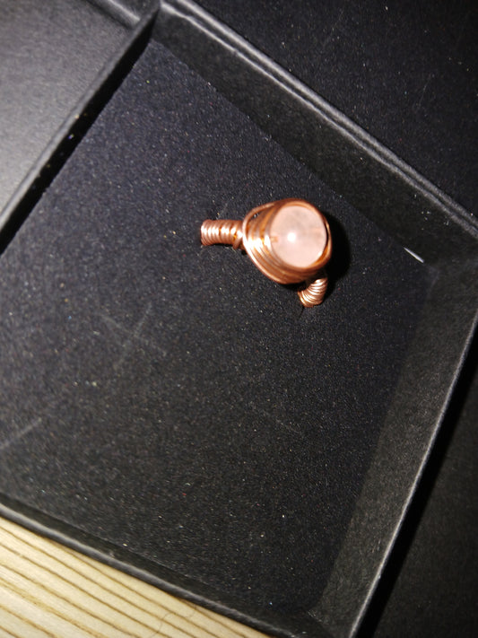 Rose Quartz Copper Ring Natural Stone & Copper